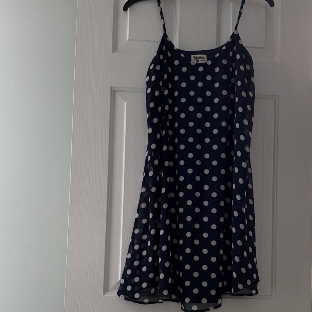 Show Me Your MuMu Navy Polka Dot Dress
